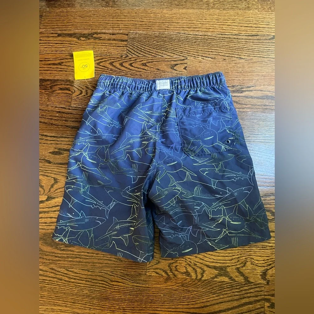Gap boys sharks print Swim Trunks size XXL (14-16) blue NWT